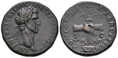 Roman Imperial Nerva, 96-98. Sestertius (Orichalcum, 32 mm, 27.14 g, 5 h), Rome, 97. IMP NERVA CAES AVG P M TR P II COS III P P Laureate head of Nerva to right. Rev. CONCORDIA EXERCITVVM / S C Clasped
