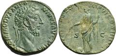 Roman Imperial & Provincial Commodus, 177-192. Sestertius (Orichalcum, 29 mm, 19.47 g, 12 h), Rome, 183. M COMMODVS ANTO-NINVS AVG PIVS Laureate head of Commodus to right. Rev. PROV AVG TR P VIII IMP 