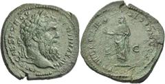 Roman Imperial & Provincial Pertinax, 193. Sestertius (Orichalcum, 35 mm, 22.90 g, 5 h), Rome, 1 January -28 March 193. IMP CAES P HELV PERTINAX AVG Laureate head of Pertinax to right. Rev. PROVIDENTI