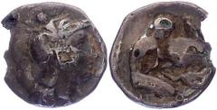 Greek - Calabria - Tarentum - Diobol (±325-280 BC) Ancient Greek - Calabria, Tarentum Diobol (±325-280 BC) (HN Italy 976) Ag, 0.70 g (12 mm) TB