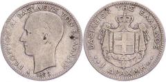 Greece (Kingdom) - George I, Drachma 1873 A (Paris) Europe Greece - Kingdom George I Drachma 1873 A (Paris) KM 38 Ag, 4.83 g (23 mm) TB