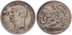 Greece (Kingdom) - George I, Drachma 1910, (Paris) Europe Greece - Kingdom George I Drachma 1910, (Paris) KM 60 Ag, 4.96 g (23 mm) TTB