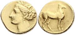 Ancient Greek - Zeugitania, Carthage Shekel (Didrachm Electrum) (±320-310 BC) (Sear 6456) Au, 7.51 g (17 mm) TTB