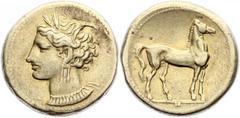 Ancient Greek - Zeugitania, Carthage Shekel (Didrachm Electrum) (±310-290 BC) (Sear 6465) Au, 7.40 g (19 mm) TTB