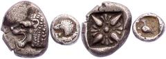 Ancient Greek - Ionia, Miletos Lot of 2 coins - Obol & Tetartemorion (6th-5th century BC) TTB
