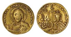 Byzantine Coins Byzantine - Constantine VII and Romanos II (913-959) - Gold - Solidus; Constantinople; CONSTANT CE ROMAN AVGG b R; SBC 1751; 4.33g ; F