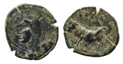 Moedas Hispano-Romanas Perto de Bora, Alcandete (Jaén) Semisse Bora (100-50a.C.) BC- Burgos 291; Vill. 364/2; 7,39g.; com fenda