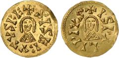Visigodas - Sisebuto (612-621) - Tremissis Ouro - Tremissis, Ispali, CNV 219.23, 1,48g quase SOBERBA