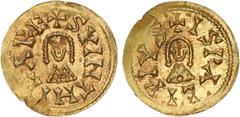 Visigodas - Suintila (621-631) - Tremissis Ouro Tremissis Ispali CNV 289.2 1,51g quase BELA