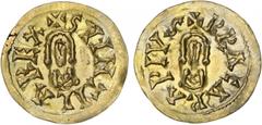Visigodas - Suintila (621-631) - Tremissis Ouro Tremissis Bracara CNV 304.10var/falta +SVINTILA REX +BRACARA PIVS no reverso a letra "S" deitada 1,14g Muito rara lindo MBC