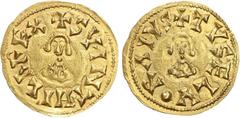Visigodas - Suintila (621-631) - Tremissis Ouro - Tremissis, Elvora, TVS ELVORA IVS, CNV 326, 1,44g, SOBERBA