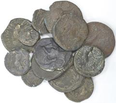 Hispano-Romanas - Lote (13 Moedas) Lote (13 Moedas) - Carbula (até 80 a.C.): Asse, CARBVLA, Burgos 440, 12,86g, REG; Carthago Nova, Cunhagens em Cartagonova com Influência Indígena (220-215 a.C.): 1/4