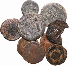 Ibero-Roman Coins Ibero-Roman - Lot (10 Coins) - Bilbilis: Asse, Burgos 278, 11.67g, Good; Calagurris: Asse, Burgos 429, 11.40g, Good/Almost Good; Carthago Nova: Asse, Burgos 578, 13.42g, Almost Good/