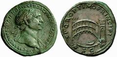 The Roman Empire Trajan, 98 – 117 Sestertius 103-111, Æ 26.26 g. IMP CAES NERVAE TRAIANO AVG GER DAC P M TR P COS V P P Laureate bust r., with drapery on far shoulder. Rev. S P Q R OPTIMO PRINCIPI The