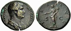 The Roman Empire Hadrian, 117 – 138 Sestertius 134-138, Æ 25.85 g. HADRIANVS – AVG COS III P P Bare-headed and draped bust r. Rev. PAX – AVG S – C Pax standing l., holding branch and cornucopiae. C 10