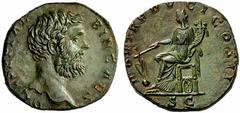 The Roman Empire Clodius Albinus caesar, 193 – 195 Sestertius 194-195, Æ 22.15 g. D CL SEPT ALBIN CAES Bare head r. Rev. FORT REDVCI COS II Fortuna seated l., holding rudder on globe and cornucopiae; 