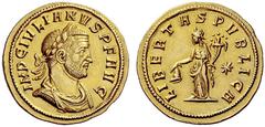 The Roman Empire Julian I of Pannonia, October – December 284 Aureus, Siscia October-December 284, AV 4.64 g. IMP C IVLIANVS P F AVG Laureate, draped and cuirassed bust r. Rev. LIBERTAS PVBLICA Libert
