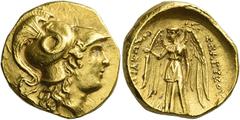 Greek Coins Seleucid Kings. Seleucus I Nicator, 312–281. Distater, uncertain mint in Cappadocia, eastern Syria, or northern Mesopotamia circa 305-281, AV 17.20 g. Head of Athena r., wearing triple-cre