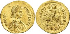 The Byzantine Empire Anastasius, 11th April 491 – 1st July 518. Multiple or medaillion of 1½ Solidi, Constantinople circa 491-518, AV 6.75 g. D N ANA[ST]A – SIVS P F AVG Pearl-diademed, draped and cui