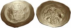 The Byzantine Empire Alexius I Comnenus 1081 – 1118, with colleagues from 1092 Pre-reform coinage, 1081-1092. Histamenon nomisma 1081-1092, EL 4.40 g. Christ seated facing on throne with crossed nimbu