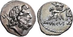 The Roman Republic The Dioscuri Collection. The Roman Republic. L. Staius Murcus. Denarius, mint moving with L. Staius Murcus 42-41, AR 18 mm, 3.20 g. Laureate head of Neptune r., with trident over l.