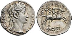 The Roman Empire The Dioscuri Collection. The Roman Empire. Octavian 32 – 27 and as Augustus, 27 BC – 14 AD. Lugdunum Denarius 8 BC, AR 19 mm, 3.82 g. AVGVSTVS – DIVI·F Laureate head of Augustus r. Re