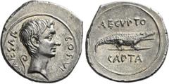 The Roman Empire The Dioscuri Collection. The Roman Empire. Octavian 32 – 27 and as Augustus, 27 BC – 14 AD. Brundisium and Roma Denarius circa 29-27, AR 21 mm, 3.94 g. CAESAR – COS·VI Bare head r.; b