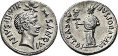 The Roman Empire The Dioscuri Collection. The Roman Empire. Octavian 32 – 27 and as Augustus, 27 BC – 14 AD. Roma M. Sanquinius. Denarius circa 17 BC, AR 19 mm, 3.83 g. AVGVST·DI – VI·F LVDOS·SAE Hera