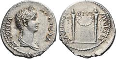The Roman Empire The Dioscuri Collection. The Roman Empire. In the name of Antonia, wife of Nero Claudius Drusus. Denarius 41-42, AR 20 mm, 3.69 g. ANTONIA – AVGVSTA Draped bust of Antonia r., wearing