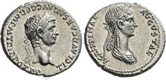 The Roman Empire The Dioscuri Collection. The Roman Empire. Claudius, 41 – 54. Denarius 50-54, AR 19 mm, 3.65 g. TI CLAVD CAESAR AVG GERM P M TRIB POT P P Laureate head of Claudius r. Rev. AGRIPPINAE 