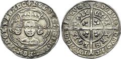 Henry IV. 1399-1413 The Geoffrey Cope Collection of British Coins. Henry IV. 1399-1413. AR Groat (27mm, 3.9 g, 9h). Light coinage. London mint. Struck 1412-1413. Crowned facing bust within tressure of