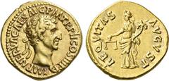 The Roman Empire Nerva, 96 – 98. Aureus 96, AV 18 mm, 7.42 g. IMP NERVA CAES AVG – P M TR P COS III P P Laureate head r. Rev. AEQVITAS – AVGVST Aequitas standing l., holding scales and cornucopiae. C 