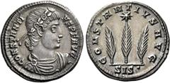The Roman Empire Constantius II augustus, 337 – 361. Siliqua, Siscia circa 337-340, AR 21 mm, 3.78 g. CONSTANTIVS P F AVG Laurel and rosette diademed, draped and cuirassed bust r. Rev. CONSTANTIVS AVG