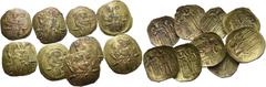 The Byzantine Empire John III Ducas called Vatatzes, 1221 – 3 November 1254 Large lot of nine Hyperpyron, uncertain mint circa 1232-1254 (?), all with Christ enthroned facing, nimbate, wearing tunic a