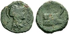 The Roman Republic Struck Coinage P. Licinius Nerva Triens 113 or 112, Æ 8.57 g. Helmeted bust of Minerva r.; before, P·NERVA and behind, four pellets. Rev. Prow r.; before, [four pellets] and below, 