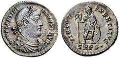 The S.C. Markoff Collection of Roman Coins The Roman Empire Valentinian I, 364 – 375 Light miliarense, Treveri 367-375, AR 4.30 g. D N VALENTINI – ANVS P F AVG Pearl-diademed, draped and cuirassed bus