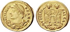 The S.C. Markoff Collection of Roman Coins The Roman Empire Valens, 364 – 378 Solidus, Nicomedia quinquennalia 368, AV 4.41 g. D N VALENS P F AVG Pearl-diademed bust l., wearing imperial mantle and ho