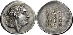 Prusias II Cynegos, circa 182 – 149 Tetradrachm, Nikomedeia circa 182-149, AR 38 mm, 16.96 g. Winged-diademed head of Prusias II r. Rev. Rev. ΒΑΣΙΛΕΩΣ – ΠΡΟΥΣΙΟΥ Zeus Stratius standing l., holding wre