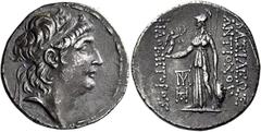 Antiochus VII Euergets (Sidetes), 138 – 129 Tetradrachm, posthumous issue struck under Ariarathes VII, uncertain mint in Cappadocia circa 138-129, AR 30 mm, 16.12 g. Diademed head of Antiochus VII r. 