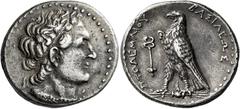 Ptolemy VI Philometor, first sole reign, 180 – 170 Tetradrachm, Amathus circa 180-170, AR 29 mm, 14.10 g. Diademed head of Ptolemy I r., wearing aegis. Dotted border. Rev. BAΣIΛEΩΣ – ΠTOΛEMAIOY Eagle,