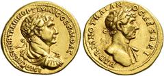 The Roman Empire Trajan augustus, 98 – 117 Aureus circa 116-117, AV 20 mm, 7.25 g. IMP CAES NER TRAIAN OPTIM AVG GERM DAC Laureate, draped and cuirassed bust of Trajan r. Rev. HADRIANO TRAIAN - O CAES