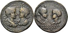 The Roman Empire Gordian III augustus, 238 – 244 Medallion, Seleucia ad Calycadnum circa 238-244, Æ 39 mm, 26.24 g. Μ ΑΝΤΩΝΙΟ? ΓΟΡΔΙΑΝΟ? ?Ε ΚΑΙ ?ΑΒΙΝΙΑΝ ΤΡΑΝΚΥΛΛΙΝΑΝ (sic) ?ΕΒ Confronted busts of Gord