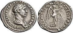 The Roman Empire Trajan augustus, 98–117 Quinarius 116-117, AR 15 mm, 1.25 g. IMP CAES NER TRAIAN OPTIM AVG GERM DAC Laureate and draped bust r. Rev. PARTHICO P M TR P COS VI P P S P Q R Victory advan