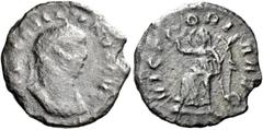 The Roman Empire Gallienus, 253–268 Quinarius 260-268, Billon 14 mm, 1.11 g. IMP GALLIENVS AVG Laureate and cuirassed bust r. Rev. VICTORIA AVG Victory advancing l., holding wreath, palm over shoulder