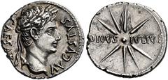 The Roman Empire Octavianas as Augustus, 27 BC – 14 AD Denarius, Caesaraugusta circa 19–18 BC, AR 20 mm, 3.86 g. CAESAR – AVGVSTVS Oak-wreathed head r. Rev. DIVVS – IVLIVS Eight-rayed comet with tail 