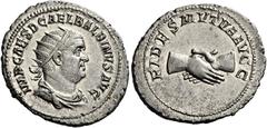 *The Roman Empire Balbinus, 22nd April–29th July 238 Antoninianus 22 April-29 June 238, AR 23 mm, 4.66 g. IMP CAES D CAEL BALBINVS AVG Radiate, draped and cuirassed bust r. Rev. FIDES MVTVA AVGG Clasp