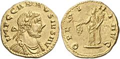 The Roman Empire Carausius, 286/7–293 Aureus, Rotomagus (?) 289-293, AV 19 mm, 5.1 g. IMP C CARAVSIVS AVG Laureate and cuirassed bust r. Rev. OPES I – VI AVG Abundantia standing l., holding bunch of g
