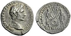 The Roman Empire Octavian as Augustus, 27 BC – 14 AD Restoration issue under Trajan. Denarius early 2nd century, AR 3.73 g. CAESAR AVGVSTVS – DIVI F PATER PATRIAE Laureate head r. Rev. AVGVSTI F COS D