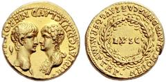 The Roman Empire Nero Augustus, 54 – 68 Aureus October-December 54, AV 7.62 g. AGRIPP AVG DIVI CLAVD NERONIS CAES MATER Confronted busts of Nero, bare-headed r., and Agrippina Minor, draped l.; in l. 