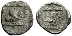 A very interesting collection of Jewish coins and coins of the Levant Samarian Issues Half Ma‘eh / “Hemiobol”, Samaria, mid-fourth century BC, AR 0.25 g Winged sphinx with horns to r.; on upper l. cor